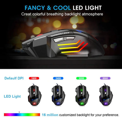 Rgb Wired Mouse Gaming Mouse For Computer Ergonomic Mause Gamer With Cable Backlight LED Silent 5500 DPI Usb Mice For Laptop Pc