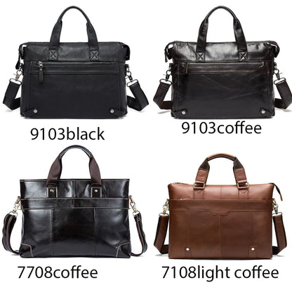 WESTAL Men's Leather Bag for Men Briefcases Genuine Leather Laptop Bag 14'' Shoulder Messenger Bags Document Computer Bags 7708