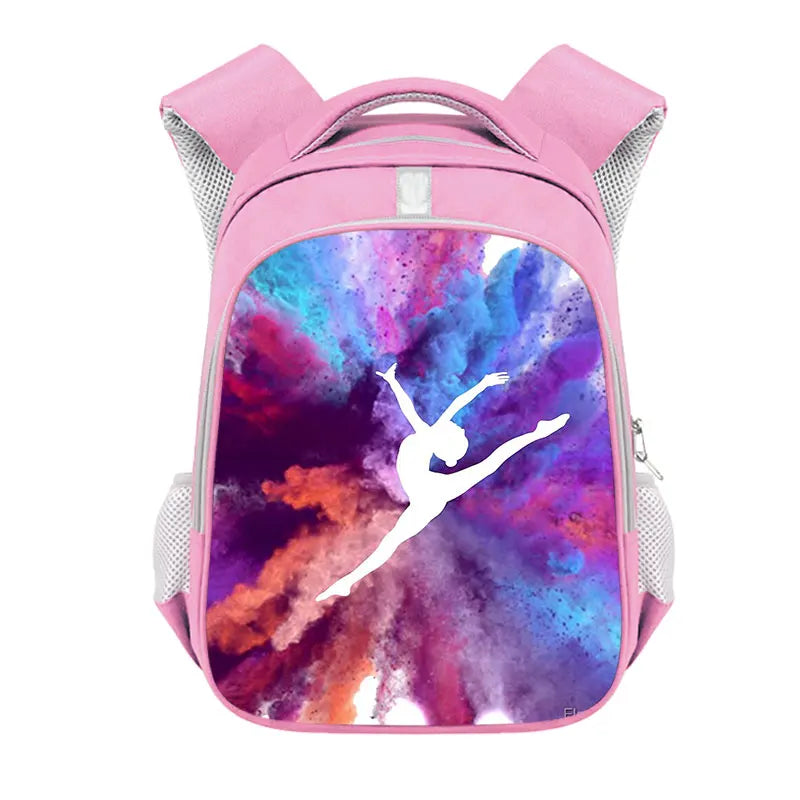 Rhythmic Gymnastics Printed Backpack Girl 13-16 Inch School Bag Large Capacity Travel Storage Bag Dance Athlete Backpack