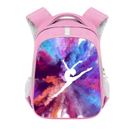 Rhythmic Gymnastics Printed Backpack Girl 13-16 Inch School Bag Large Capacity Travel Storage Bag Dance Athlete Backpack