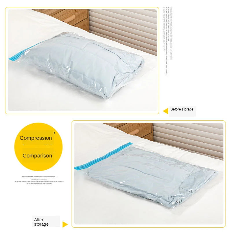 No pump home Convenient Vacuum Bag Storage Organizer Transparent Clothes Seal Compressed travel Saving Space Bags Package