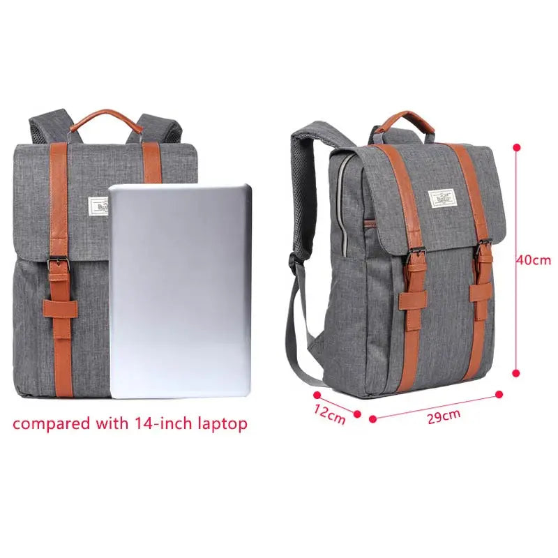 2023 Vintage Canvas Large Capacity Laptop Backpack