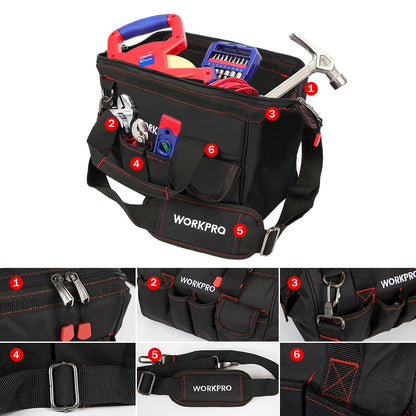 WORKPRO Waterproof Tool Bag - Large Capacity Crossbody Bag