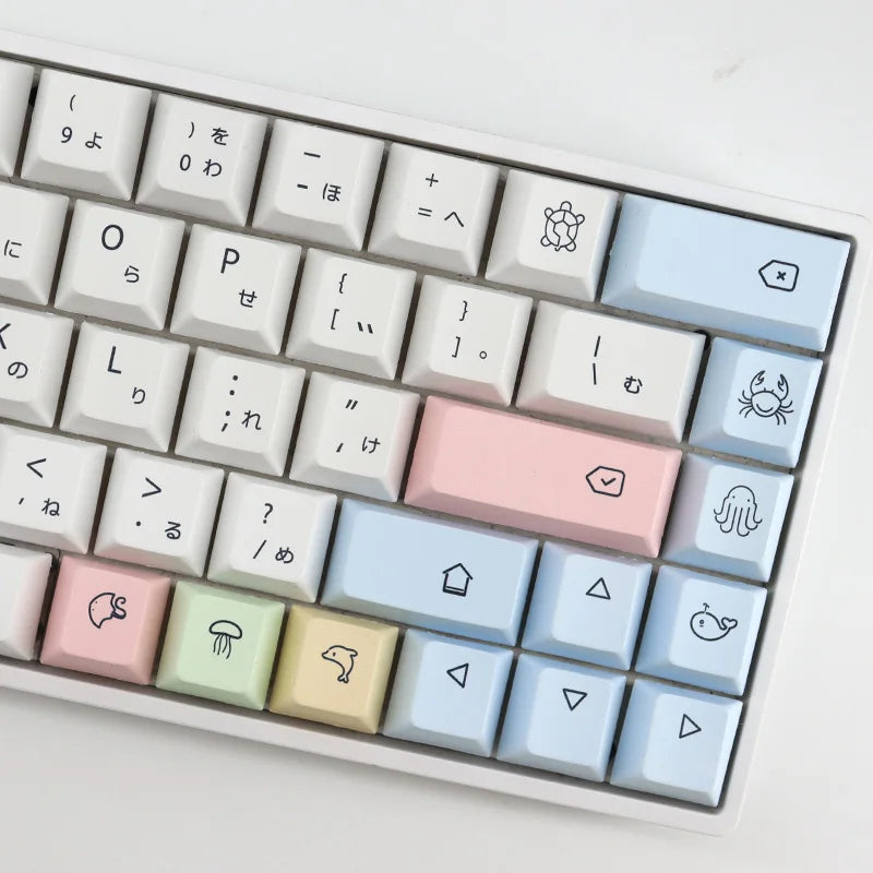 136 Keys Chalk Keycaps PBT Sublimation  Mechanical Keyboard Keycaps For Cherry MX Switche