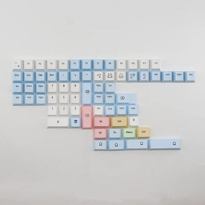 136 Keys Chalk Keycaps PBT Sublimation  Mechanical Keyboard Keycaps For Cherry MX Switche