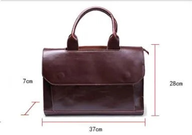 New Women Business Handbag A4 14 inch Leather Shoulder Travel Bag