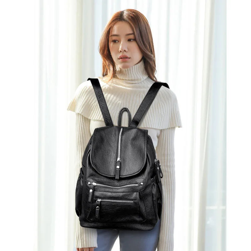 Premium Women's High-Quality Leather Backpack