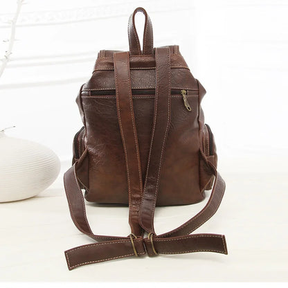 2023 High Quality Womens Vintage Leather Backpack