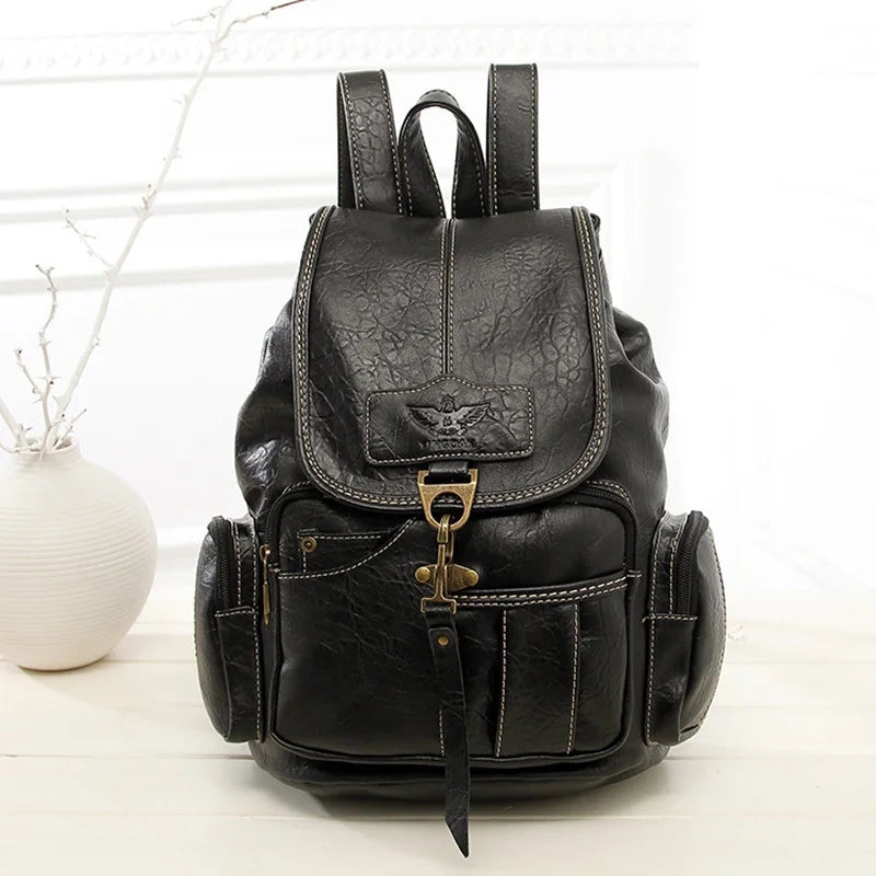 2023 High Quality Womens Vintage Leather Backpack