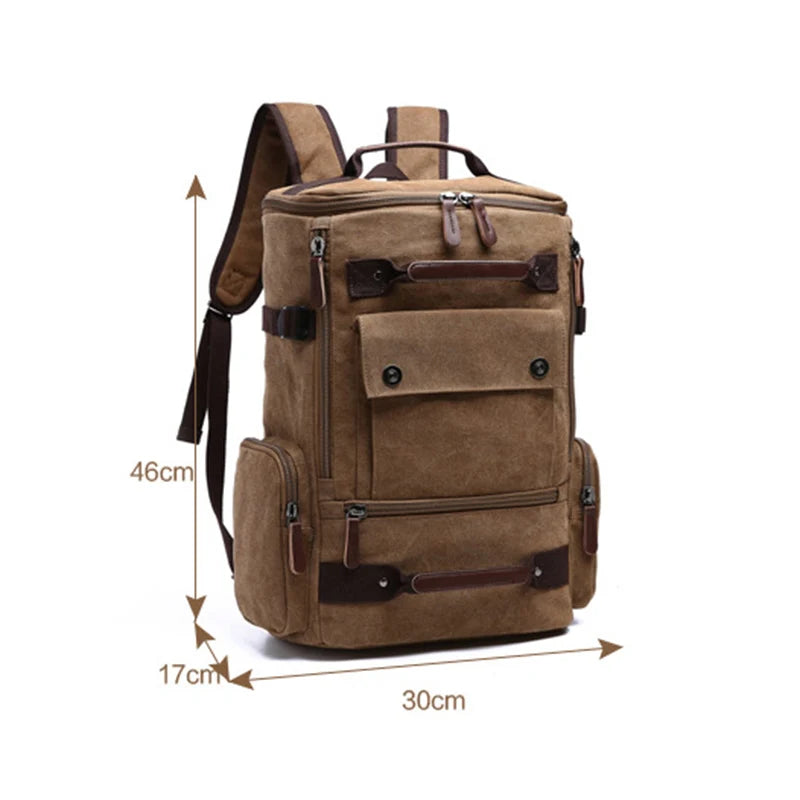 Men's Backpack Vintage Canvas Backpack School Bag Men's Travel Bags Large Capacity Backpack  Laptop Backpack Bag High Qualit