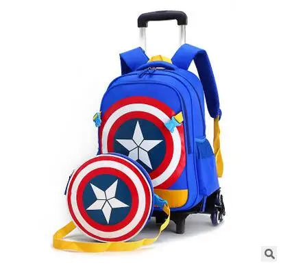 ZIRANYU School Trolley backpack for boys wheeled school bag for kids  School Trolley bag On wheels School Rolling backpacks bag