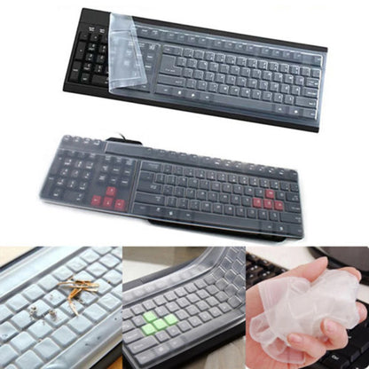 108 Keys Transparent Silicone Keyboard Cover For Universal Desktop Computer 17 inch