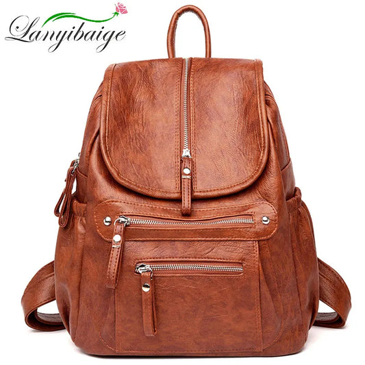 Premium Women's High-Quality Leather Backpack