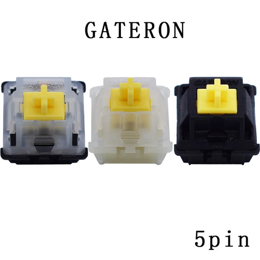 Gateron Milky yellow switch 5pin mechanical keyboard accessories game switch Linear feel 50gf