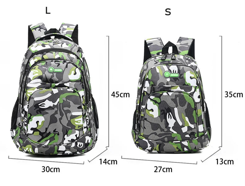 Camouflage Military School Backpack