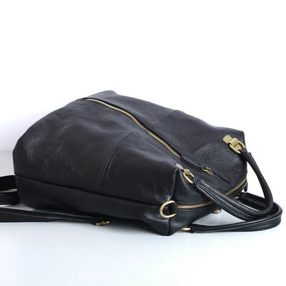 New Designer Cowhide Genuine Leather Women Backpack Women's Shoulder Bag Black Leather Handbags Travel Bag