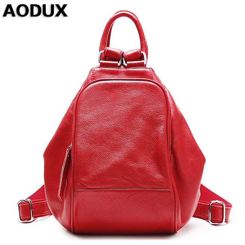 AODUX Soft Full Grain Genuine Leather Women's Backpack