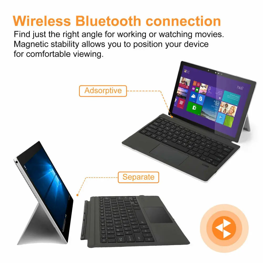 Ft-1089d Wireless Bluetooth-compatible Keyboard With Touchpad Backlit Compatible For Microsoft Surface Pro 3 4 5 6 7