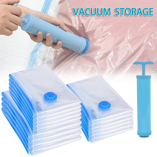 Vacuum Bags Clothes Storage Bag With Valve Transparent Border Folding Compressed Organizer Travel Space Saving Seal Packet