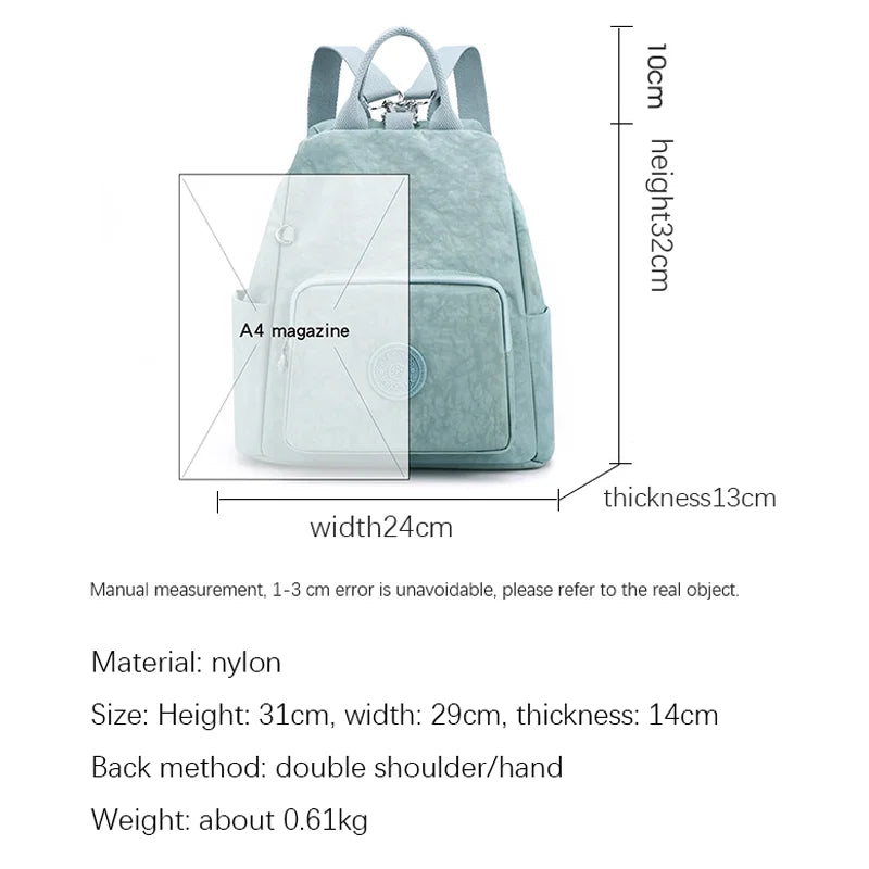 Light Student Backpack School Backpack for Teenage Girl Boy Backpack Schoolbag Waterproof Women Laptop Nylon Travel Bag Unisex