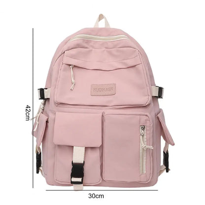 Large Capacity Canvas Black Backpack Light Simple Travel Bag Canvas Backpack Student School Bag Canvas Student Zipper Backpack