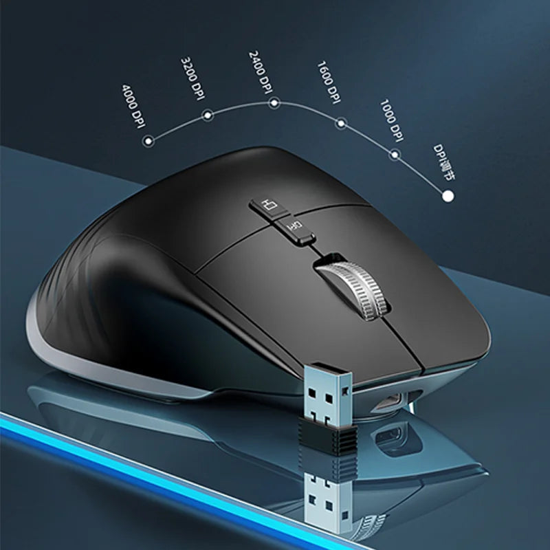 Type C Wireless Mouse Rechargeable Bluetooth Silent Ergonomic Computer 5 Speed DPI For Tablet Macbook Air Laptop Gaming Office