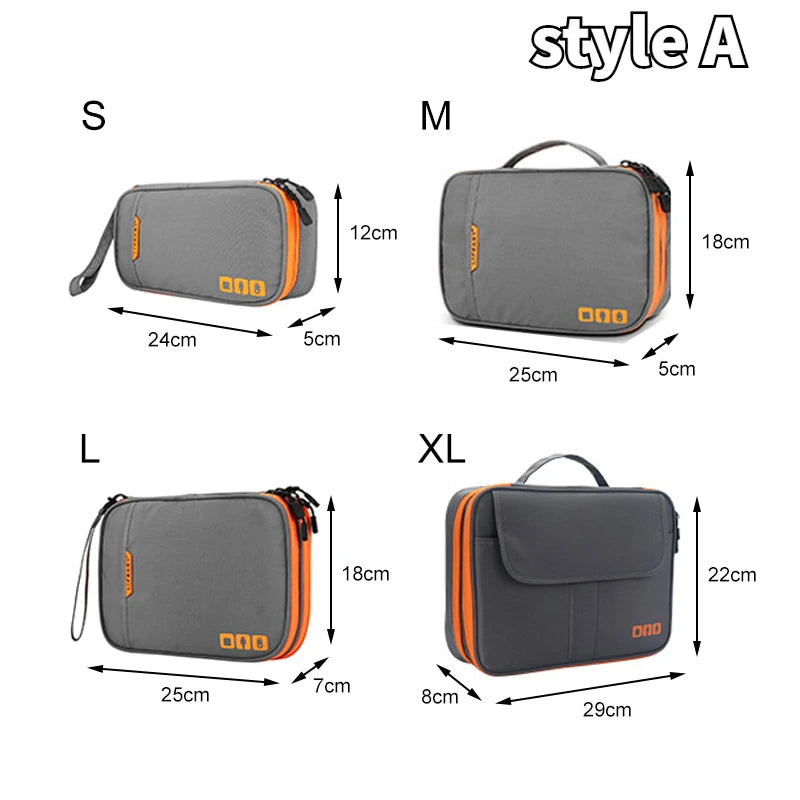 Large Capacity Digital Bag Portable Travel Data Cable Charger Storage Bag Waterproof Earphone Phone Protective Bag USB Organizer