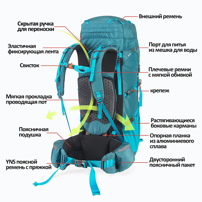 Naturehike Backpack 55L 65L Mens Backpack Professional Hiking Bag Suspension System