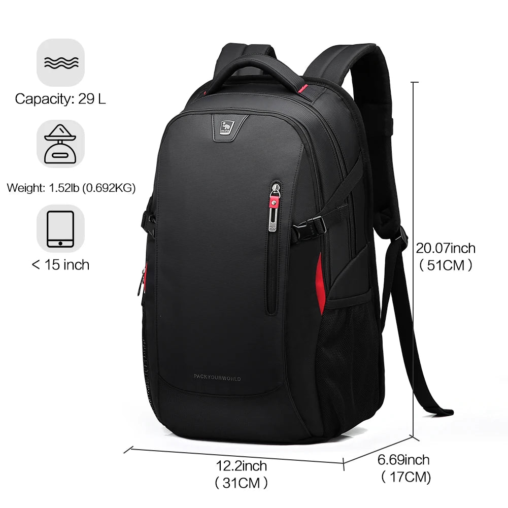 OIWAS Laptop Backpacks 14 Inch School Bags Waterproof Nylon 29L Casual Shoulder Bagpack Travel Teenage Men's Backpack Mochila