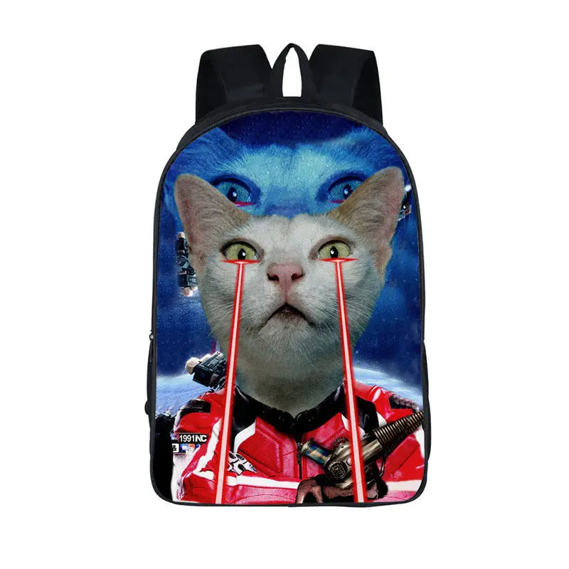 Funny Space Cat Unicorn Backpack Laser Cat Kitty Daypack Children School Bags for Teenagers Girls School Backpacks Kids Book Bag