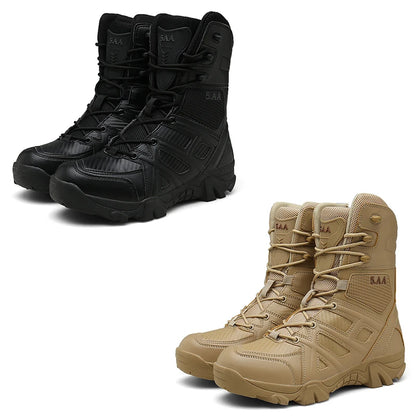 Military Boots Men Tactical Army Boots Men with Side Zipper 2023 High Top Tactical Boots Men Anti-Slip Work Safety Shoes