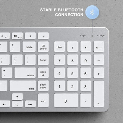 Ultra Slim Wireless Bluetooth Keyboard Compatible for Mac OS/iOS/iPad OS Rechargeable Keyboard for MacBook