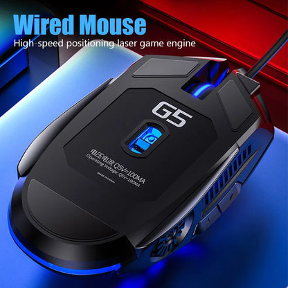 Ergonomic Wired Gaming Mouse RGB - 6 Button, 3200 DPI