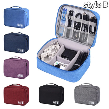 Large Capacity Digital Bag Portable Travel Data Cable Charger Storage Bag Waterproof Earphone Phone Protective Bag USB Organizer