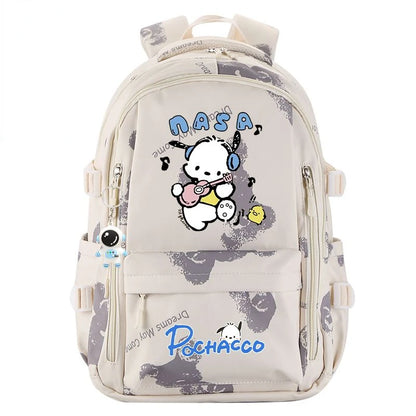 Sanrio Cartoon Pochacco Series Boy and Girl Kawaii Backpack, Large Capacity Children's Casual Backpack, Birthday Gift