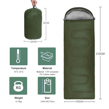 PACOONE Lightweight Cotton 4 Season Camping Sleeping Bag