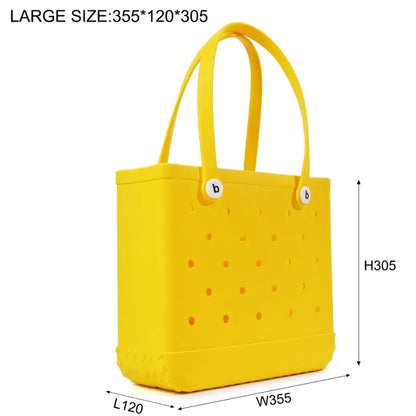 Fashion Beach Bogg Bag - Waterproof Rubber Tote with Large Capacity