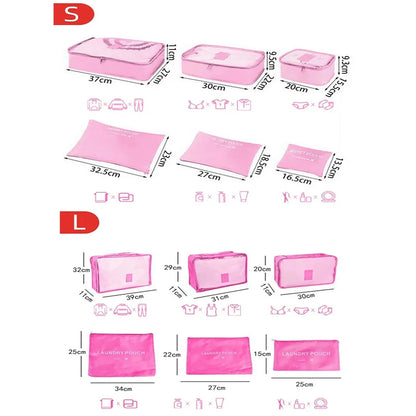 6pcs Travel Suitcase Storage Organizer Bags For Women