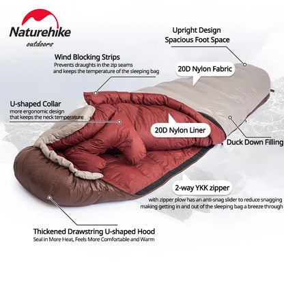 Naturehike Snowbird Mummy Waterproof Camping Sleeping Bag All Season Waterproof