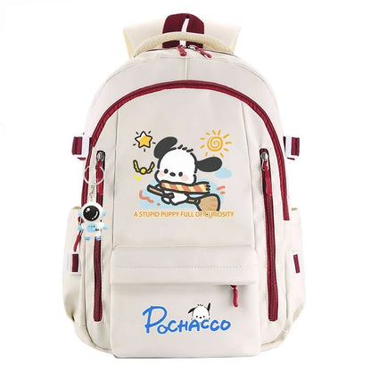 Sanrio Cartoon Pochacco Series Boy and Girl Kawaii Backpack, Large Capacity Children's Casual Backpack, Birthday Gift