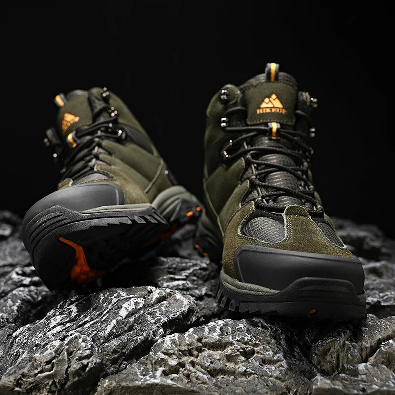 HIKEUP High-Top Men's Waterproof Outdoor Hiking Shoes