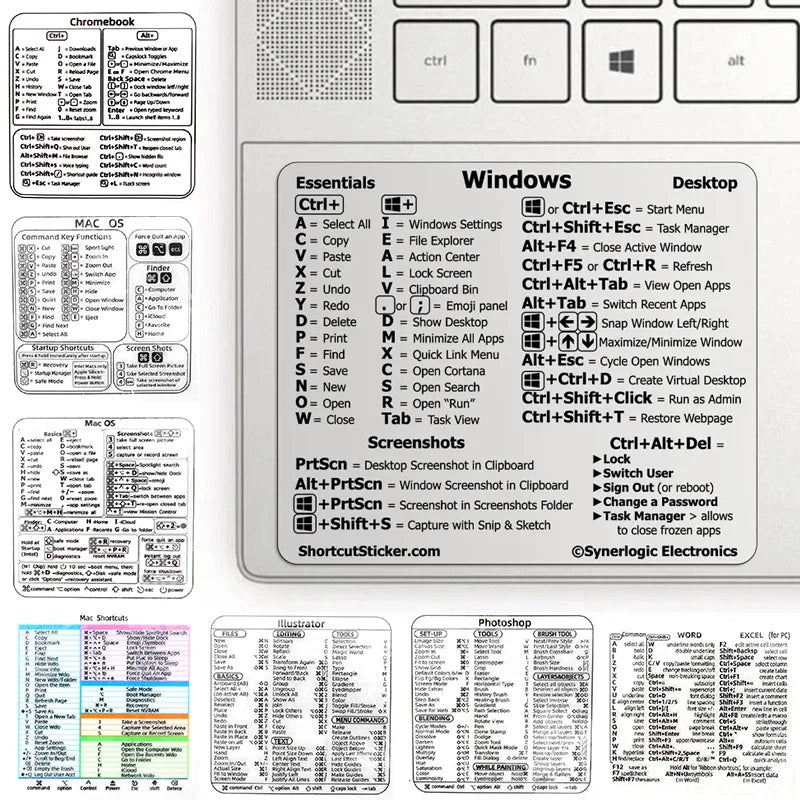 Windows Computer Reference Keyboard Shortcut Sticker