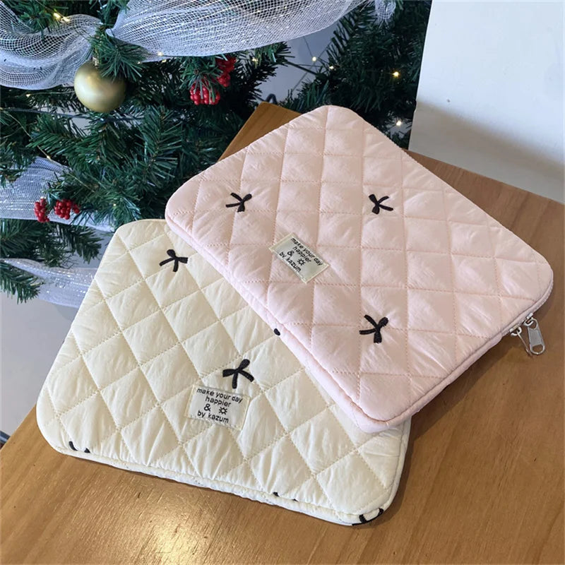 Cute Bow Embroidery Computer Bag & Tablet Sleeve Case