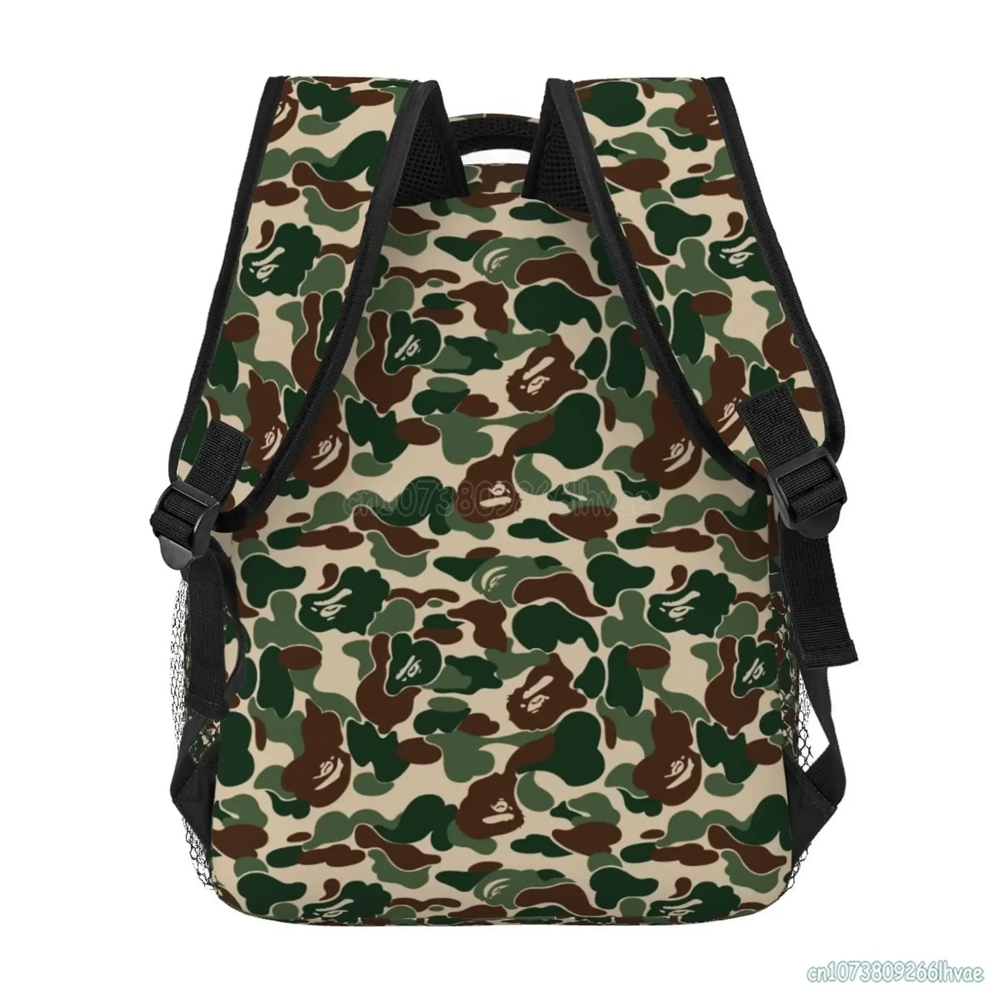 Green Camouflage Camo Backpack for Men Women Outdoor Travel Large Capacity Casual Daypack School Backpacks for Boys Girls