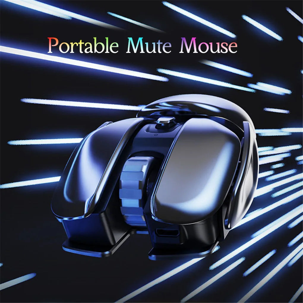 PX2 Metal 2.4G Rechargeable Wireless Mute 1600DPI Mouse 6 Buttons for PC Laptop Computer Gaming Office Home Waterproof Mouse