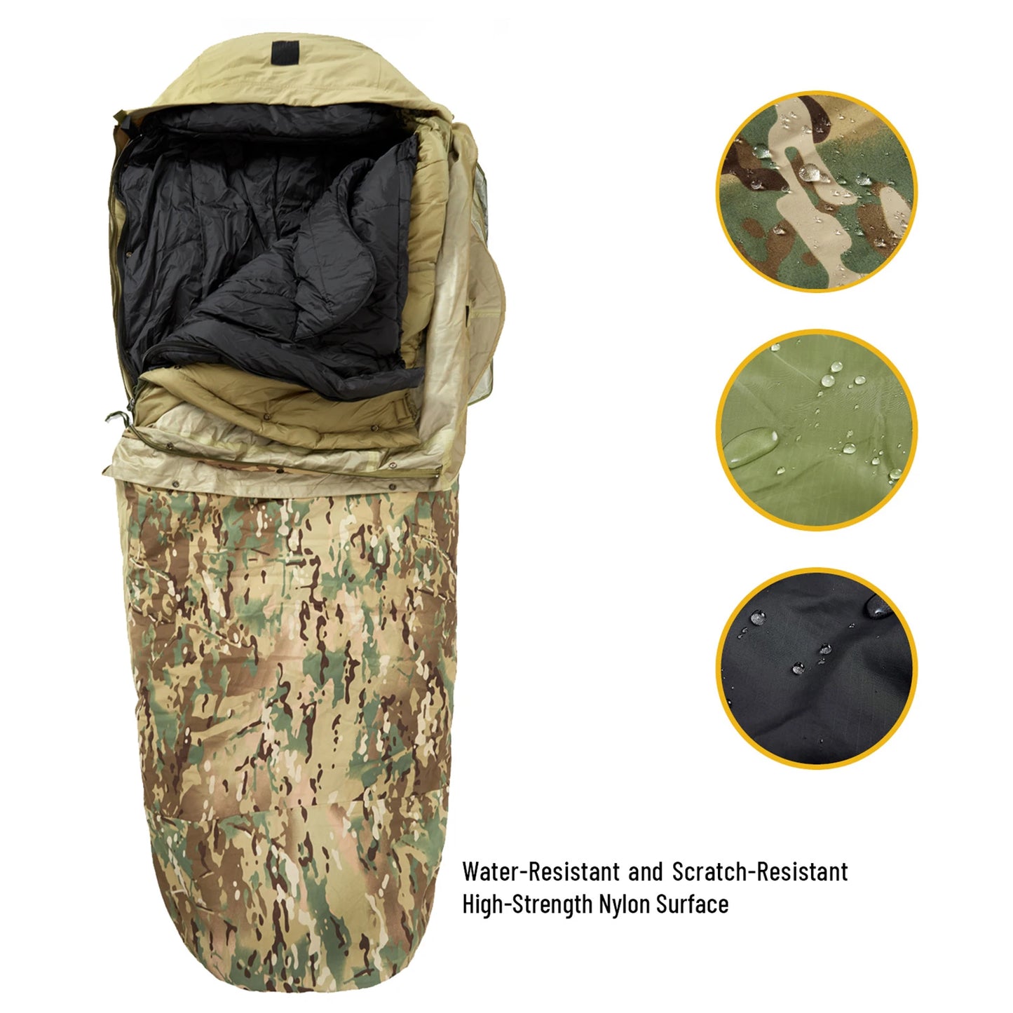 Akmax Army Military Grade Sleeping Bag, Multi Layered with Bivy Cover for All Season