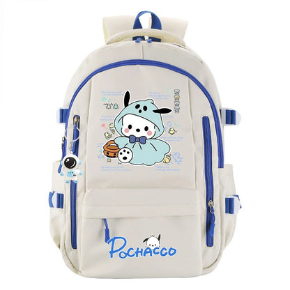 Sanrio Cartoon Pochacco Series Boy and Girl Kawaii Backpack, Large Capacity Children's Casual Backpack, Birthday Gift