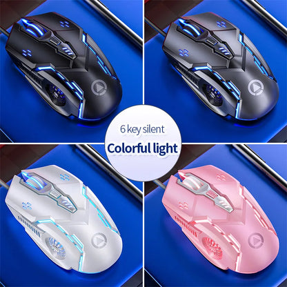 Ergonomic Wired Gaming Mouse RGB - 6 Button, 3200 DPI