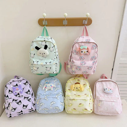 Kawaii Sanrio Bag Kuromi Cinnamoroll Melody Backpack Cartoon Anime Hello Kitty Schoolbag Student Kindergarten Storage Bag Gift