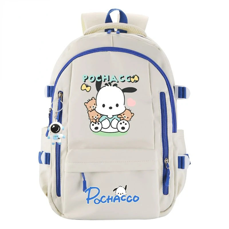 Sanrio Cartoon Pochacco Series Boy and Girl Kawaii Backpack, Large Capacity Children's Casual Backpack, Birthday Gift